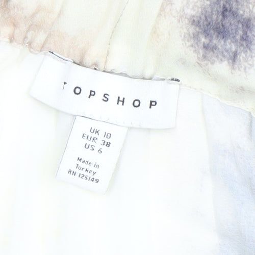Topshop Womens Multicoloured Pleated Midi Skirt Size 10