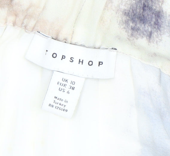 Topshop Womens Multicoloured Pleated Midi Skirt Size 10