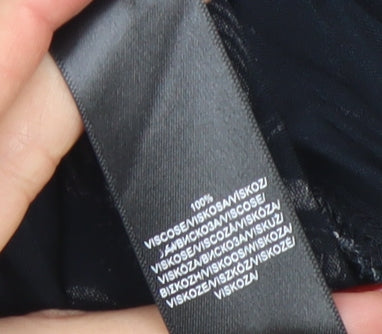 Debenhams Women’s Black Floral Beaded Tunic Blouse Size 14