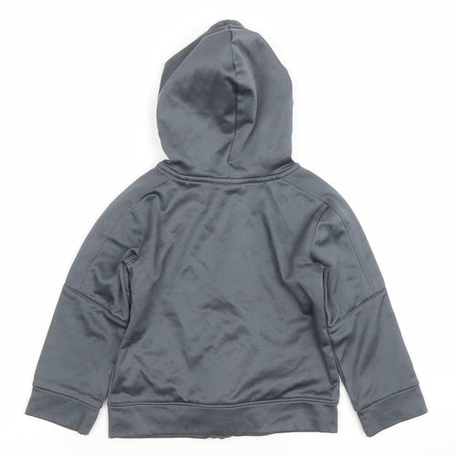 Under Armour Boys Grey Full Zip Hoodie 2-3 Years Hooded Sweatshirt