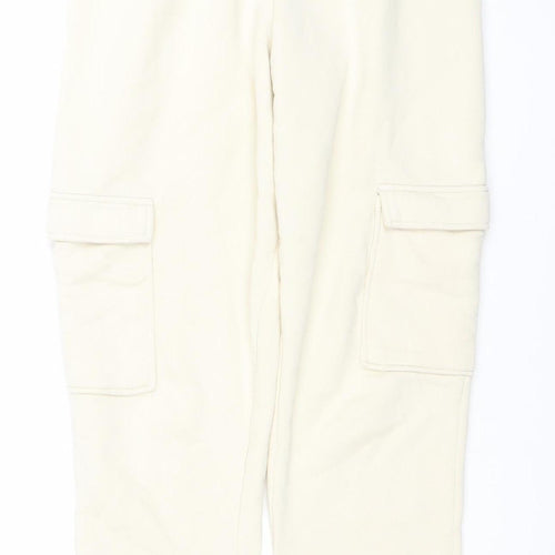 River Island Womens Ivory Jogger Trousers Size S Relaxed Fit