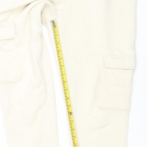 River Island Womens Ivory Jogger Trousers Size S Relaxed Fit