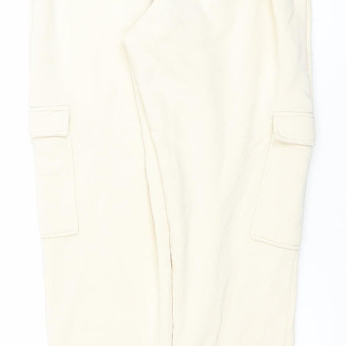 River Island Womens Ivory Jogger Trousers Size S Relaxed Fit