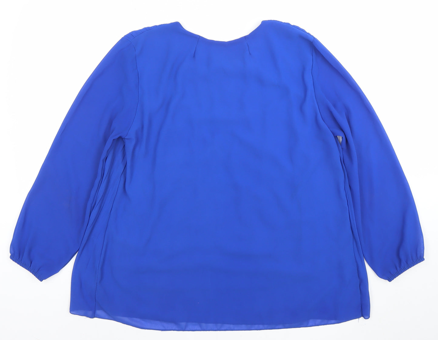 Gerard Women's Blue Pleated Long Sleeve Tunic Blouse Size S