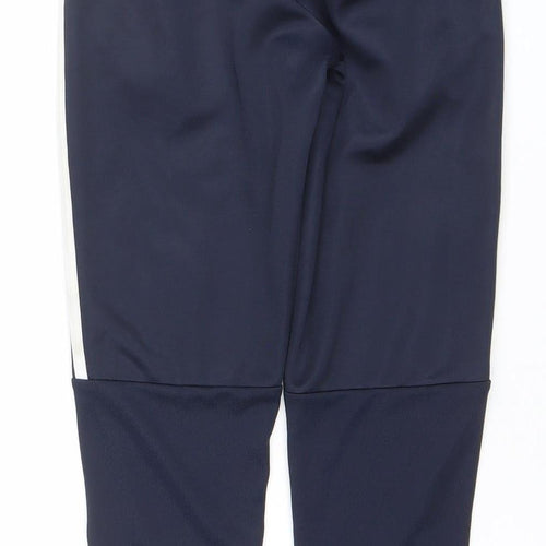 Adidas Boys Blue 9-10 Years Track Pants Tapered Fit Zip Pocket