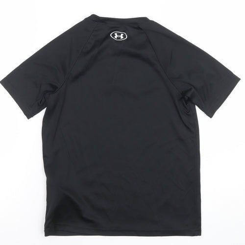 Under Armour Boys Black Graphic Logo Loose Fit Short Sleeve T-Shirt Size M