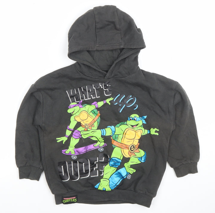 Nickelodeon Teenage Mutant Ninja Turtles Boys Black Hoodie 5-6 Years Pullover