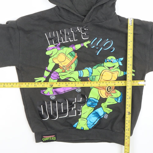 Nickelodeon Teenage Mutant Ninja Turtles Boys Black Hoodie 5-6 Years Pullover
