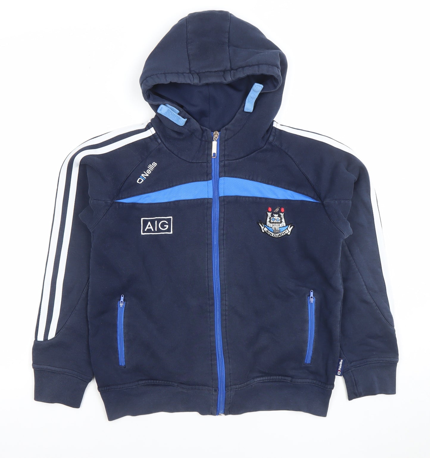 O’Neills Boys Navy Blue Full Zip Hoodie 9/10 Years Dublin GAA Sports Top