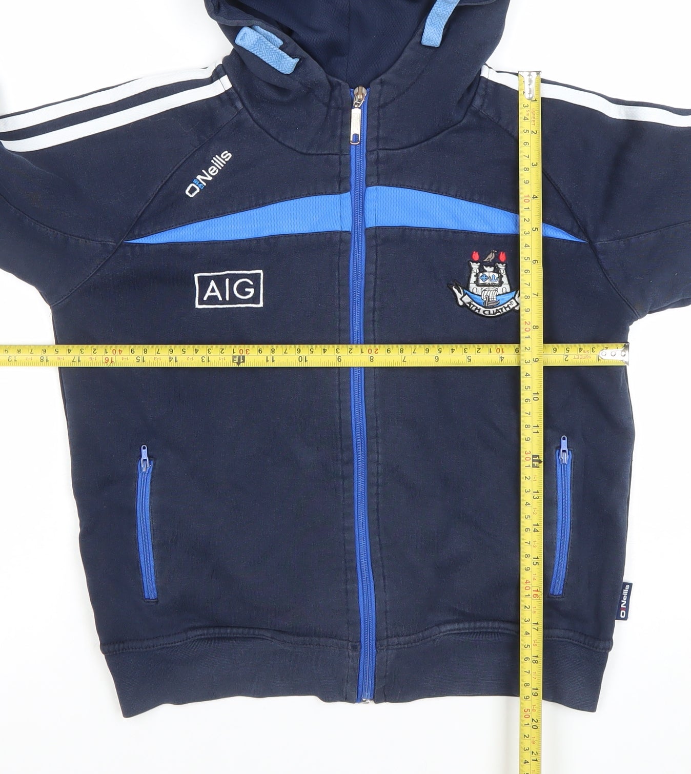 O’Neills Boys Navy Blue Full Zip Hoodie 9/10 Years Dublin GAA Sports Top