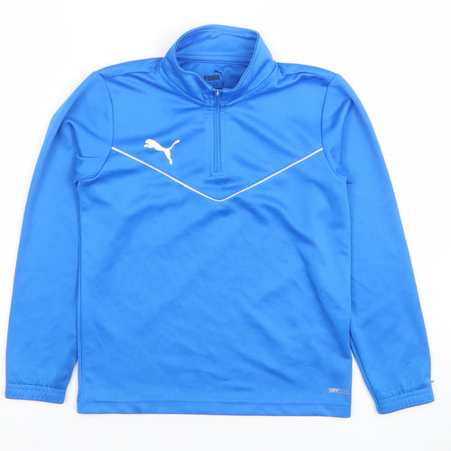 Puma Boys Blue 7-8 Years 1/4 Zip DryCell Hoodie Sweatshirt
