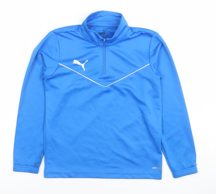 Puma Boys Blue 7-8 Years 1/4 Zip DryCell Hoodie Sweatshirt
