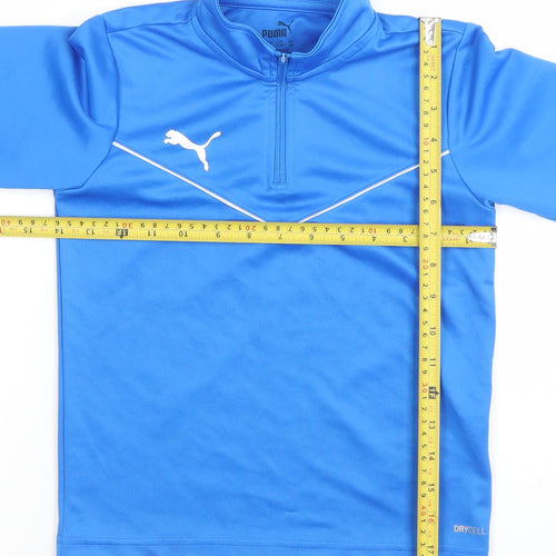 Puma Boys Blue 7-8 Years 1/4 Zip DryCell Hoodie Sweatshirt