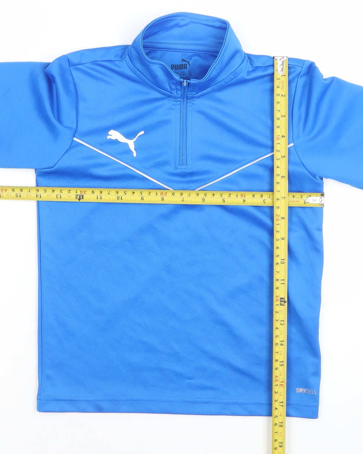 Puma Boys Blue 7-8 Years 1/4 Zip DryCell Hoodie Sweatshirt
