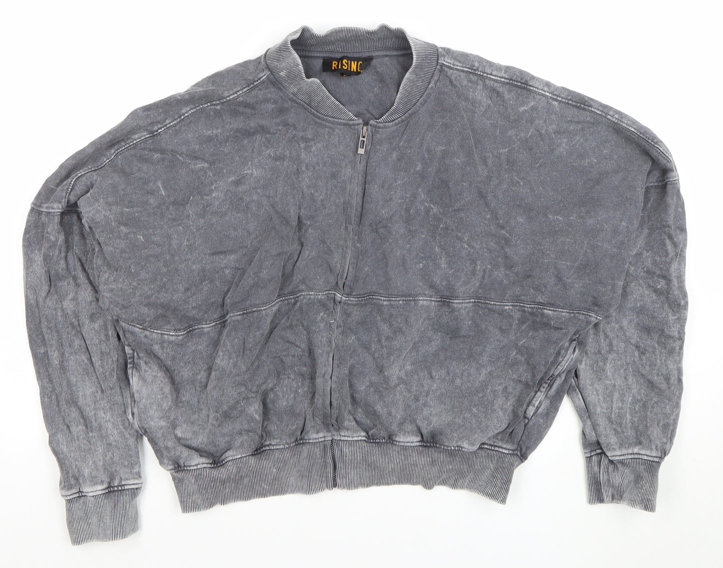 Rising Women’s Grey 1/4 Zip Cotton Pullover Sweatshirt S/M