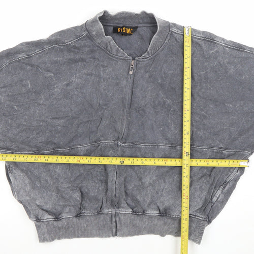 Rising Women’s Grey 1/4 Zip Cotton Pullover Sweatshirt S/M