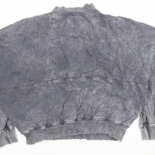 Rising Women’s Grey 1/4 Zip Cotton Pullover Sweatshirt S/M