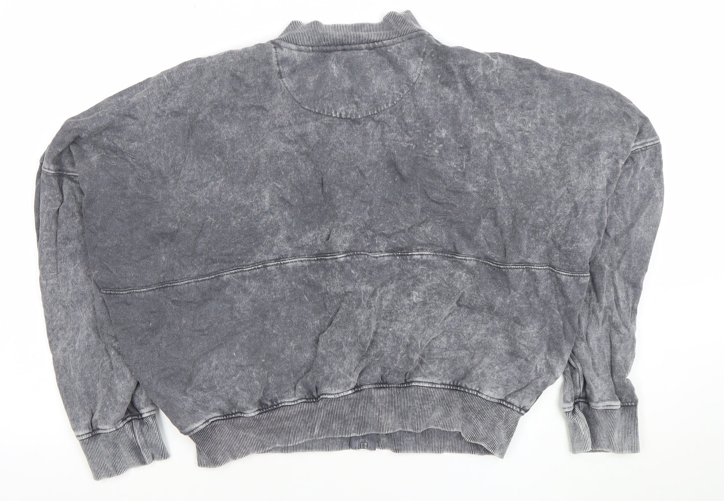Rising Women’s Grey 1/4 Zip Cotton Pullover Sweatshirt S/M