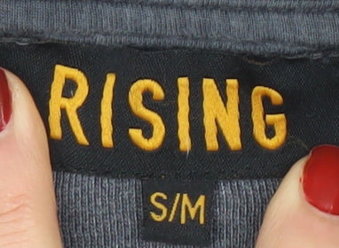 Rising Women’s Grey 1/4 Zip Cotton Pullover Sweatshirt S/M