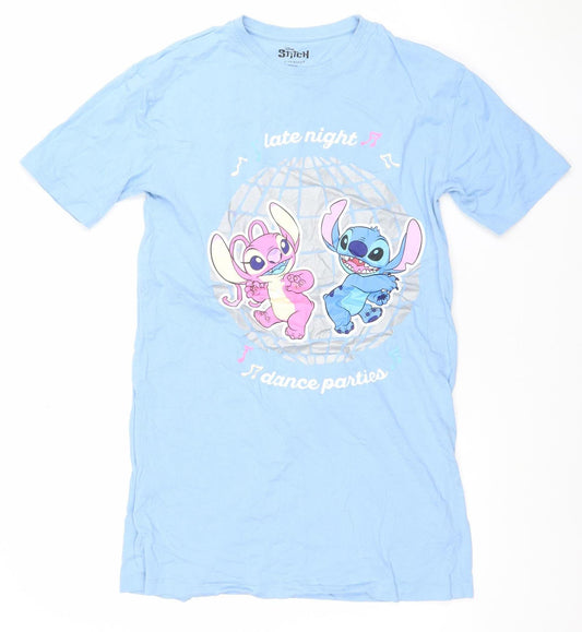 Disney Stitch Girls Blue Nightshirt 12-13 Years 158cm Primark Cotton