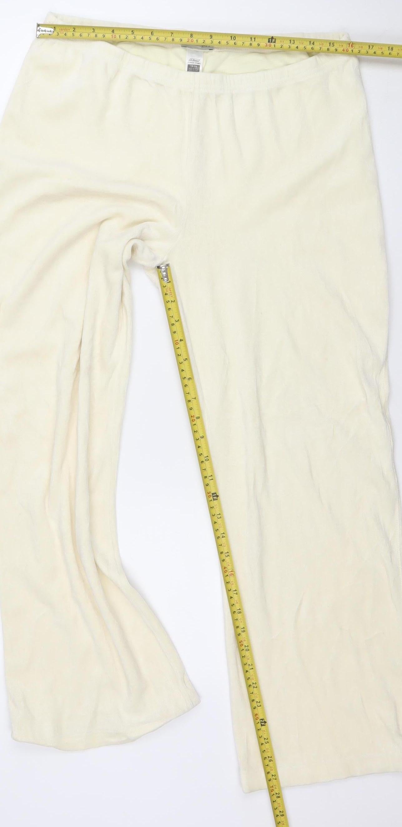Dunnes Stores Women Ivory Lounge Pants Size 14-16 Cotton Blend