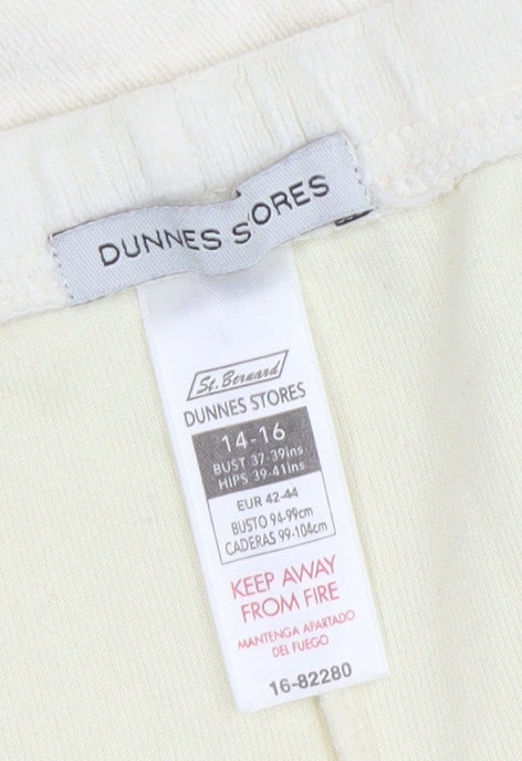 Dunnes Stores Women Ivory Lounge Pants Size 14-16 Cotton Blend