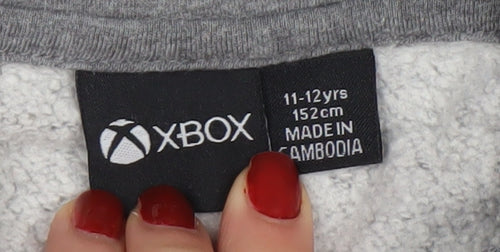Xbox Boys Grey Pullover Hoodie 11-12 Years Cotton Blend Casual Gaming