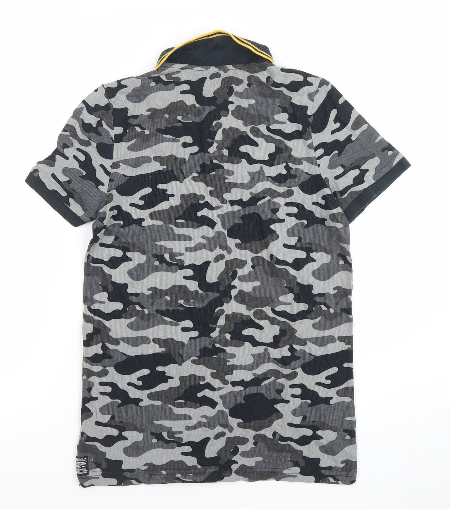 F&F Boys Grey Camouflage Polo Shirt 10-11 Years Cotton Casual Top