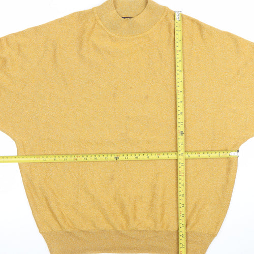 Marks and Spencer Womens Gold Mock Neck Long Sleeve Pullover Jumper Size M