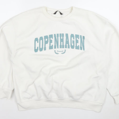 Dunnes Women White Copenhagen Graphic Crew Neck Sweatshirt L