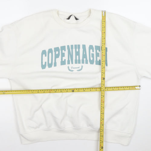 Dunnes Women White Copenhagen Graphic Crew Neck Sweatshirt L