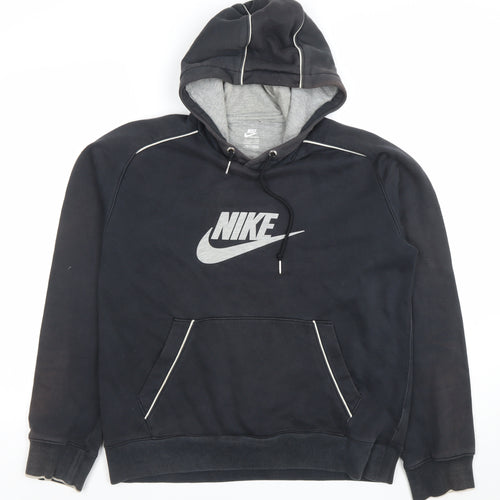 Nike Men’s Black Pullover Hoodie M Logo Fleece Sportswear