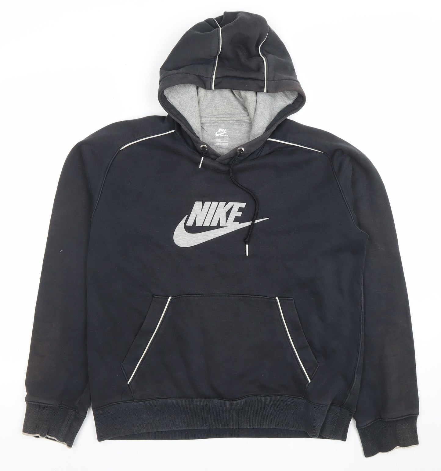 Nike Men’s Black Pullover Hoodie M Logo Fleece Sportswear