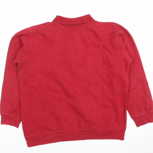 EWM Pure Classics Women's Red Embroidered Henley Sweatshirt Size 14/16