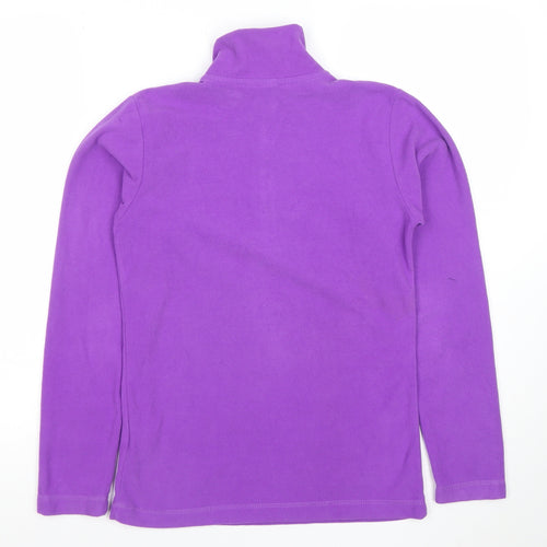 Gelert Girls Purple Fleece 1/4 Zip Sweatshirt 13-14 Years Outdoor Layer