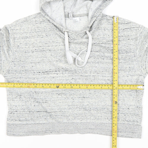 H&M Divided Women's Grey Hoodie Medium Cotton Blend Pullover