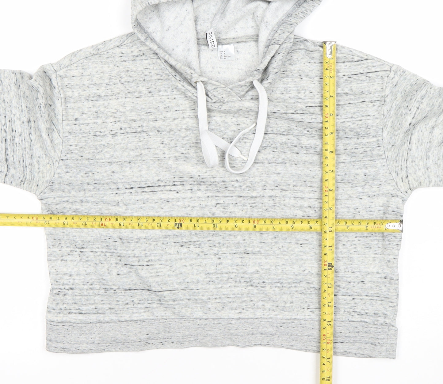 H&M Divided Women's Grey Hoodie Medium Cotton Blend Pullover