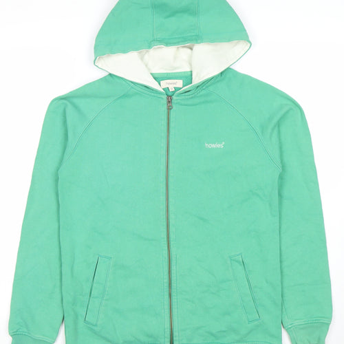 Howies Womens Green Full Zip Hoodie Size 10 Cotton Blend Casual