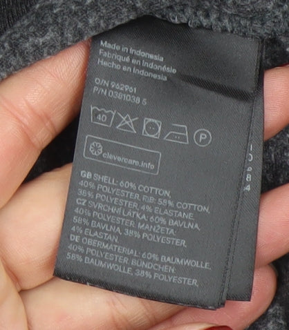 H&M Divided Womens Dark Grey Cropped Pullover Hoodie Size 12 M