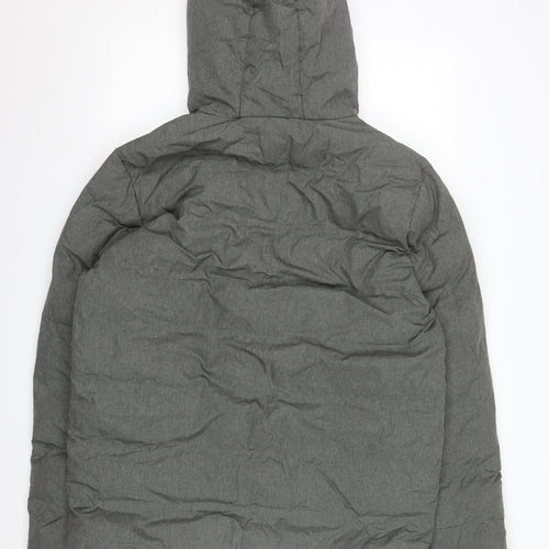 Primark Men's Grey L Hooded Puffer Jacket Winter Casual Coat