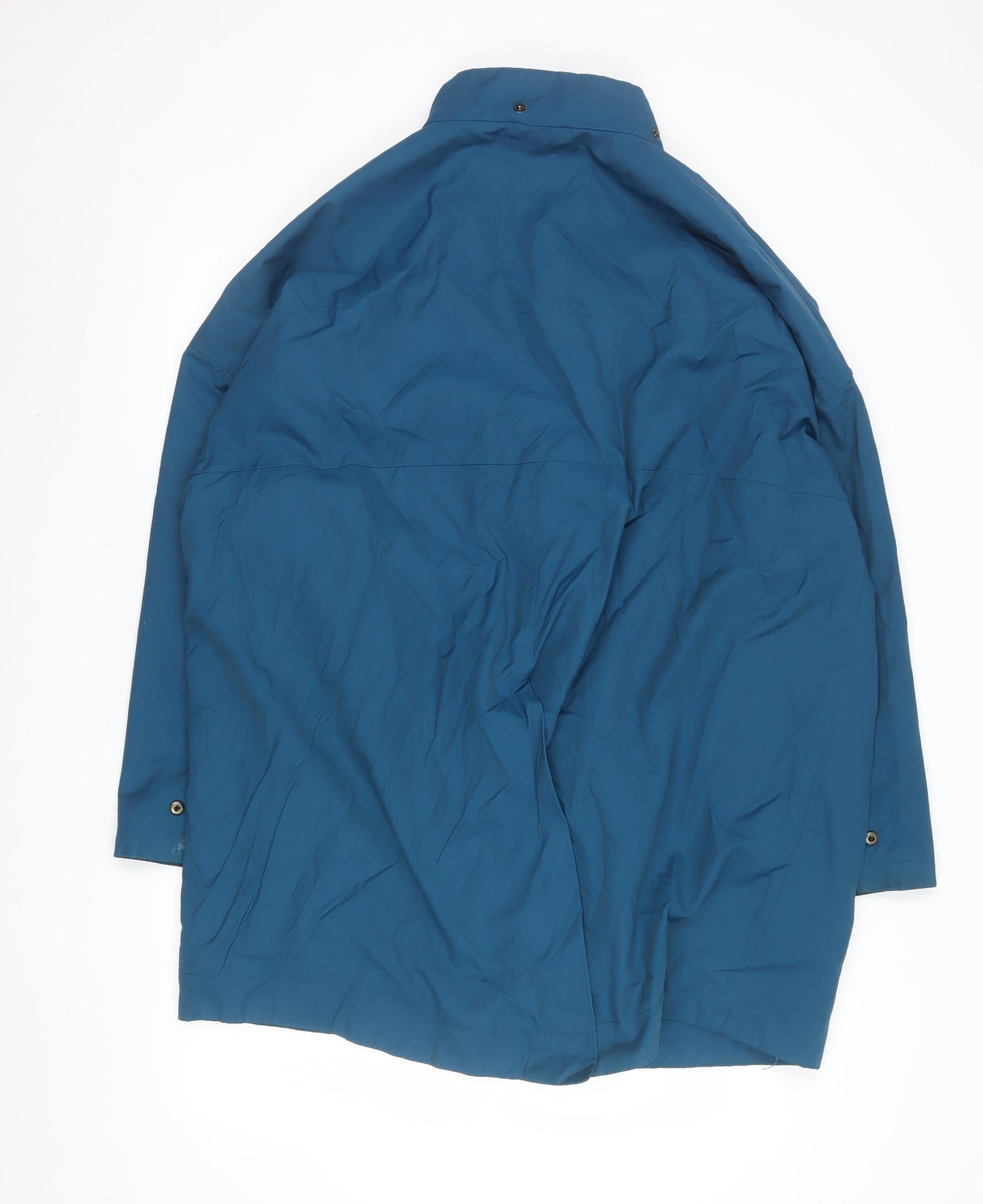 Kin Women Blue Long Rain Coat Size 18 Cotton Blend