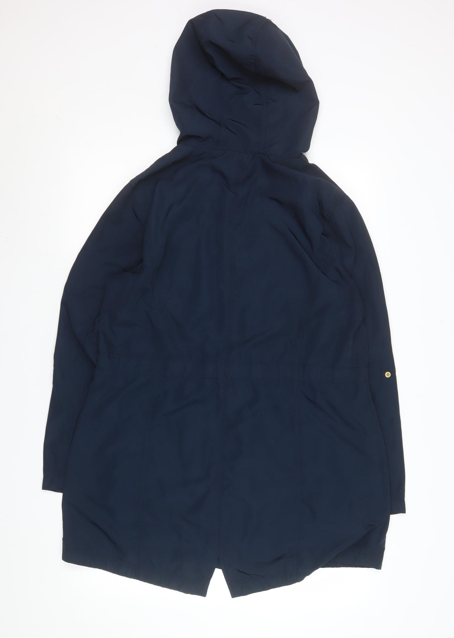 George Women’s Blue Hooded Parka Jacket UK 16 Drawstring Waist Zip Front