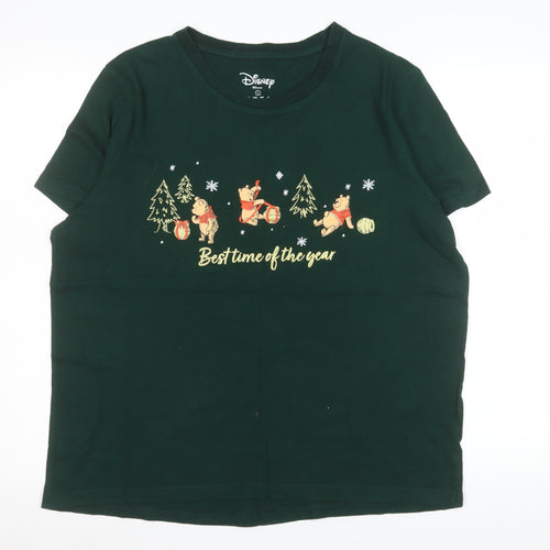 Disney Women’s Green Winnie the Pooh Christmas T-Shirt Size L