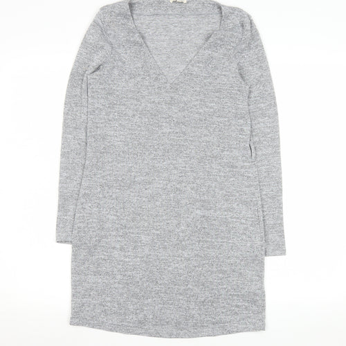 River Island Women’s Grey V-Neck Long Sleeve Knit Tunic Top UK 6
