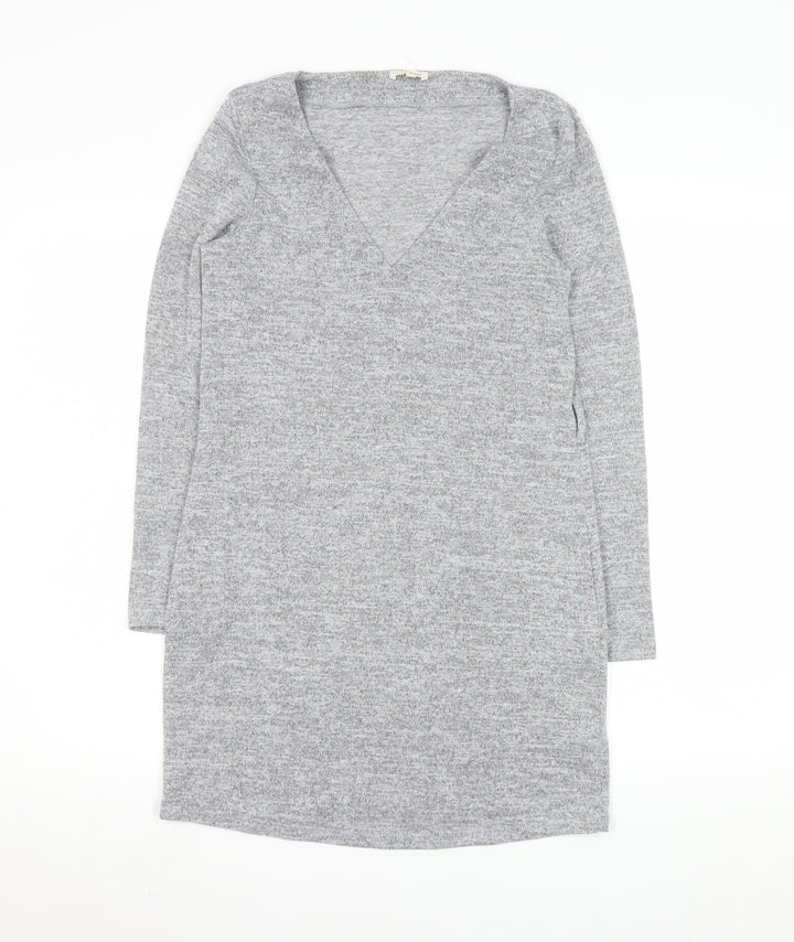River Island Women’s Grey V-Neck Long Sleeve Knit Tunic Top UK 6