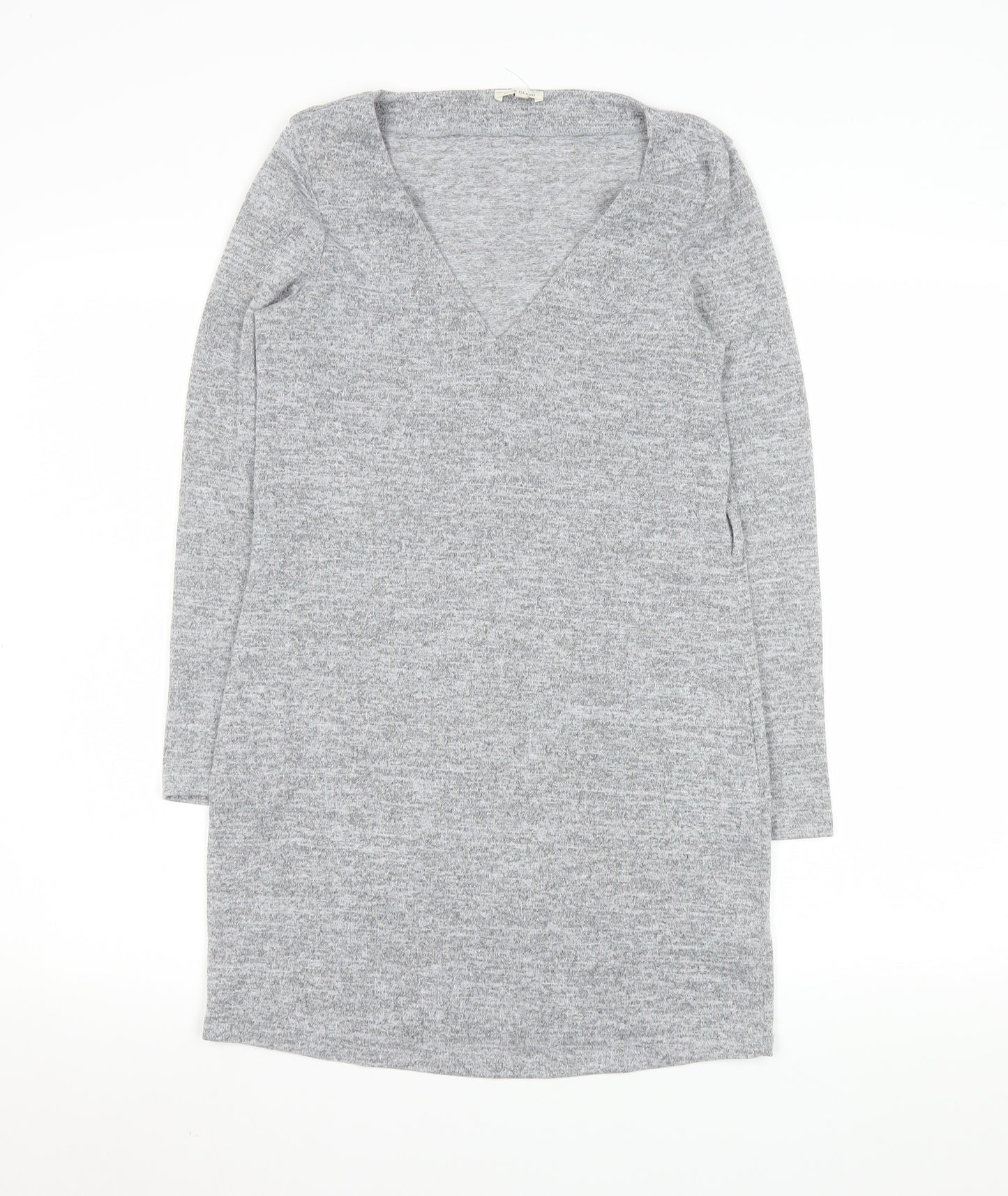 River Island Women’s Grey V-Neck Long Sleeve Knit Tunic Top UK 6