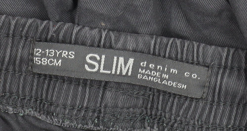 Denim Co Boys Black Slim Fit Cotton Joggers 12-13 Years