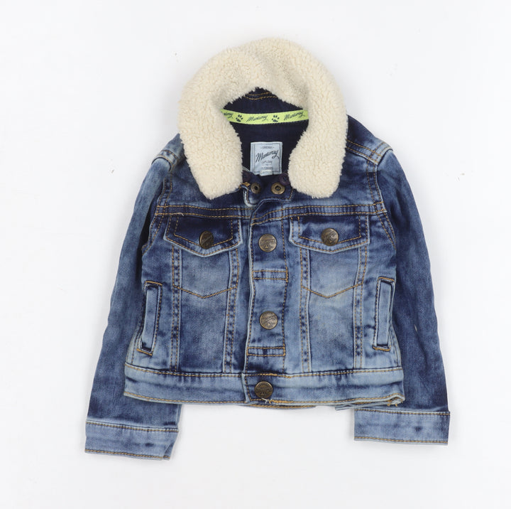 Mantaray Unisex Baby Blue Denim Sherpa Collar Jacket 6-9 Months