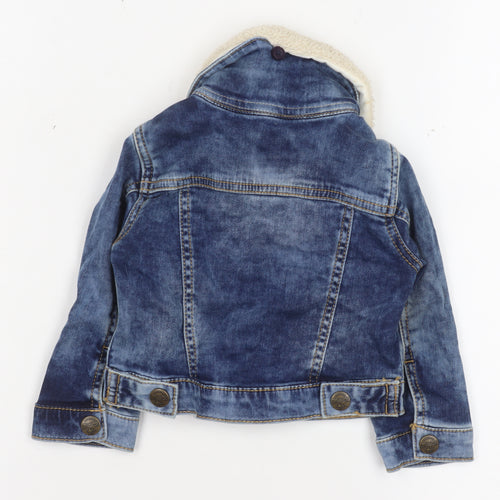 Mantaray Unisex Baby Blue Denim Sherpa Collar Jacket 6-9 Months