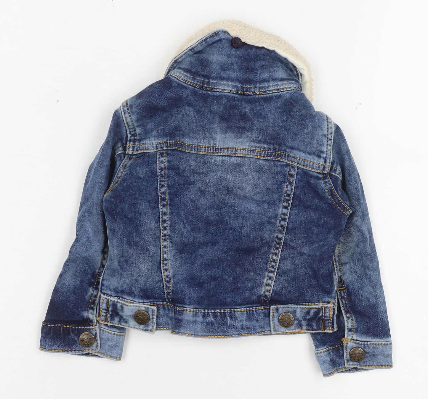 Mantaray Unisex Baby Blue Denim Sherpa Collar Jacket 6-9 Months